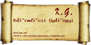 Körmöczi Gyöngyi névjegykártya