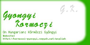 gyongyi kormoczi business card