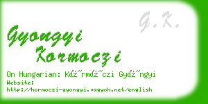 gyongyi kormoczi business card